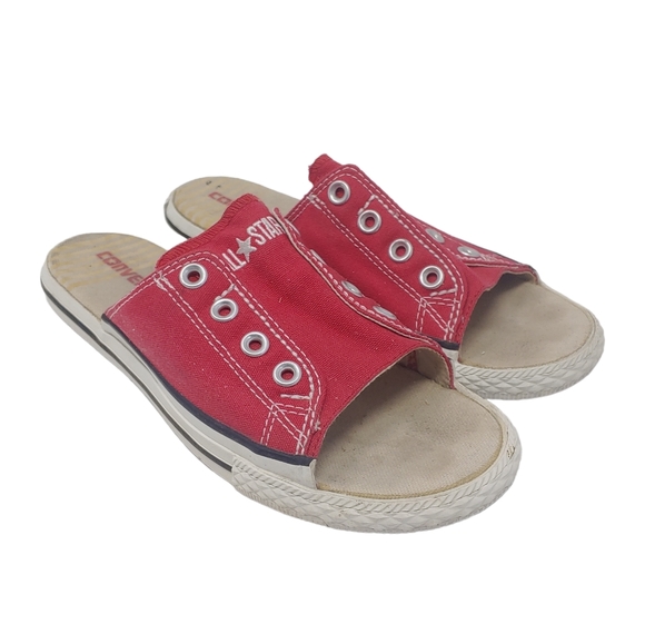 Converse Shoes Y2k Converse Red Cutaway Sandal Slides Slipon Open